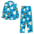 thumbnail image 5 of Garronmavis Halloween Ghost 2 Piece Pajama Set Long Sleeve Button-Down Sleepwear Soft Comfy Top and Pants Loungewear Nightwear for Fall Winter, 5 of 7
