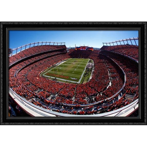 Sports Authority Field at Mile High 40x28 Large Black Ornate Wood Framed Canvas Art - Home of the Denver Broncos
