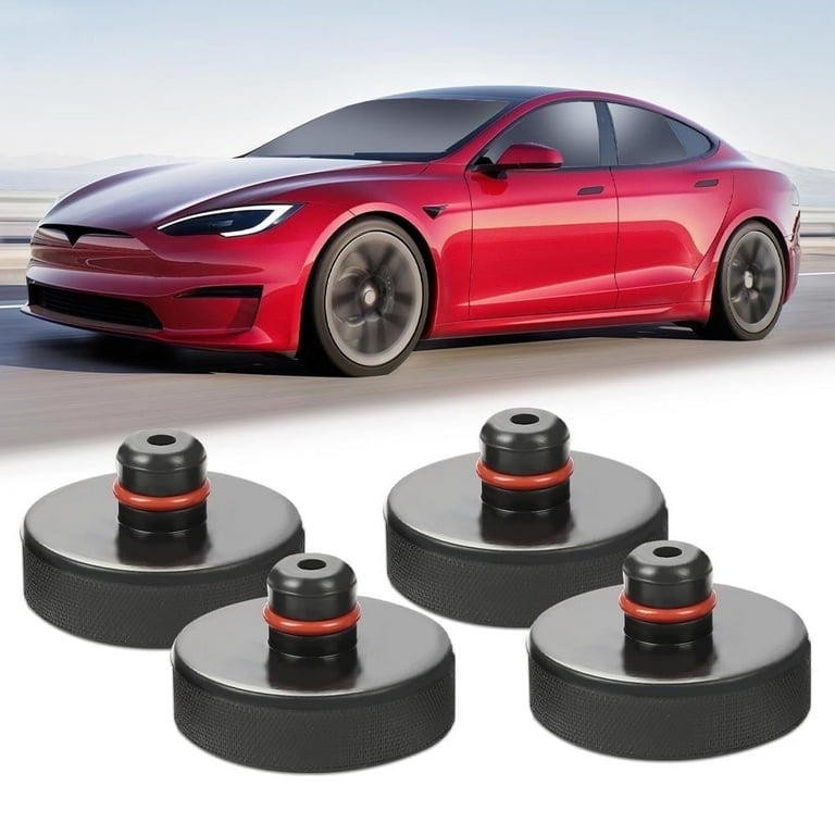 Jack Lift Pad Fit for Tesla Model 3 Model Y Model S Model X Car Rubber Jack Lift Pad Adapter Tool 4 Pcs Black