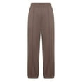 thumbnail image 4 of ALLLIST Elastic Waist Women Pants Joggers Plain Brown Knit Pants Teen's Pants, 4 of 6