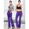 thumbnail image 5 of ValueVibe Womens Flare Yoga Pants with Pockets Bootcut Yoga Leggings High Waist Tummy Control Workout Pants, Purple 2XL, 5 of 6