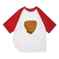 thumbnail image 2 of Boy's and Girl's 3/4 Sleeve Baseball Shirts Loose Fit Raglan Tshirt Summer Casual Round Neck Shirt Kids Colorblock Graphic Tee, 2 of 4