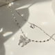 thumbnail image 3 of Collar de plata esterlina con forma de mariposa de doble capa para mujer, colgante de joyería de cadena de clavícula de alta gama de nicho, 3 of 6