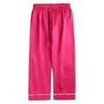 thumbnail image 3 of larppty Toddler Girls Boys Silk Satin Pajama Sets Unisex Infant Baby Button Down Shirt Top and Pants Set 2Pcs Sleepwear Loungewear Clothes, 3 of 7