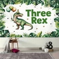 thumbnail image 4 of Dinosaur Three Rex Backdrop for Boys Happy Dino 3rd Birthday Photography Background Greenery Jungle 3 Years Old Birthday Party Decorations Banner Supplies Photo Booth Props, 4 of 5