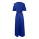 thumbnail image 4 of Vestido largo elegante de cuello en V y cintura alta para mujer: mangas plisadas, abertura lateral, fruncido, vestido de noche para bodas y fiestas., 4 of 5