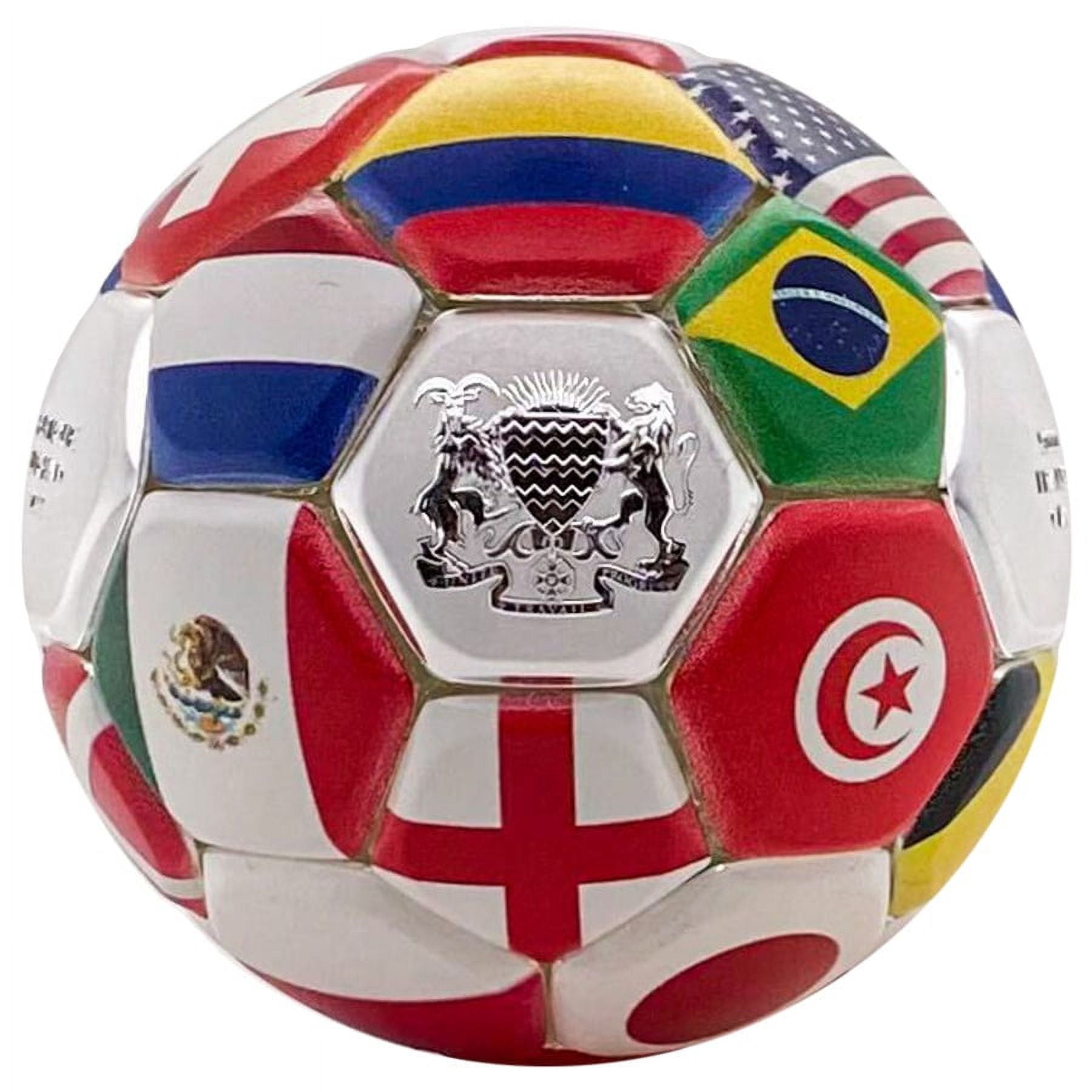 2022 Chad 30 Gram Silver Country Flags Soccer Ball Spherical Coin .999 Fine (w/Box)