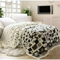thumbnail image 4 of DBOZE  Heavy Korean Faux Mink Fleece Blanket ,2 Ply Reversible  Silky Soft Plush Warm the Best Winter Weighted  Blanket  (King Size, Shariz Red), 4 of 5