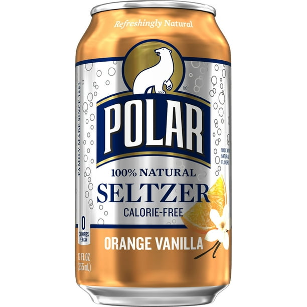 Polar Seltzer Water, Orange Vanilla, 12 Fl Oz, 24 Count - Walmart ...