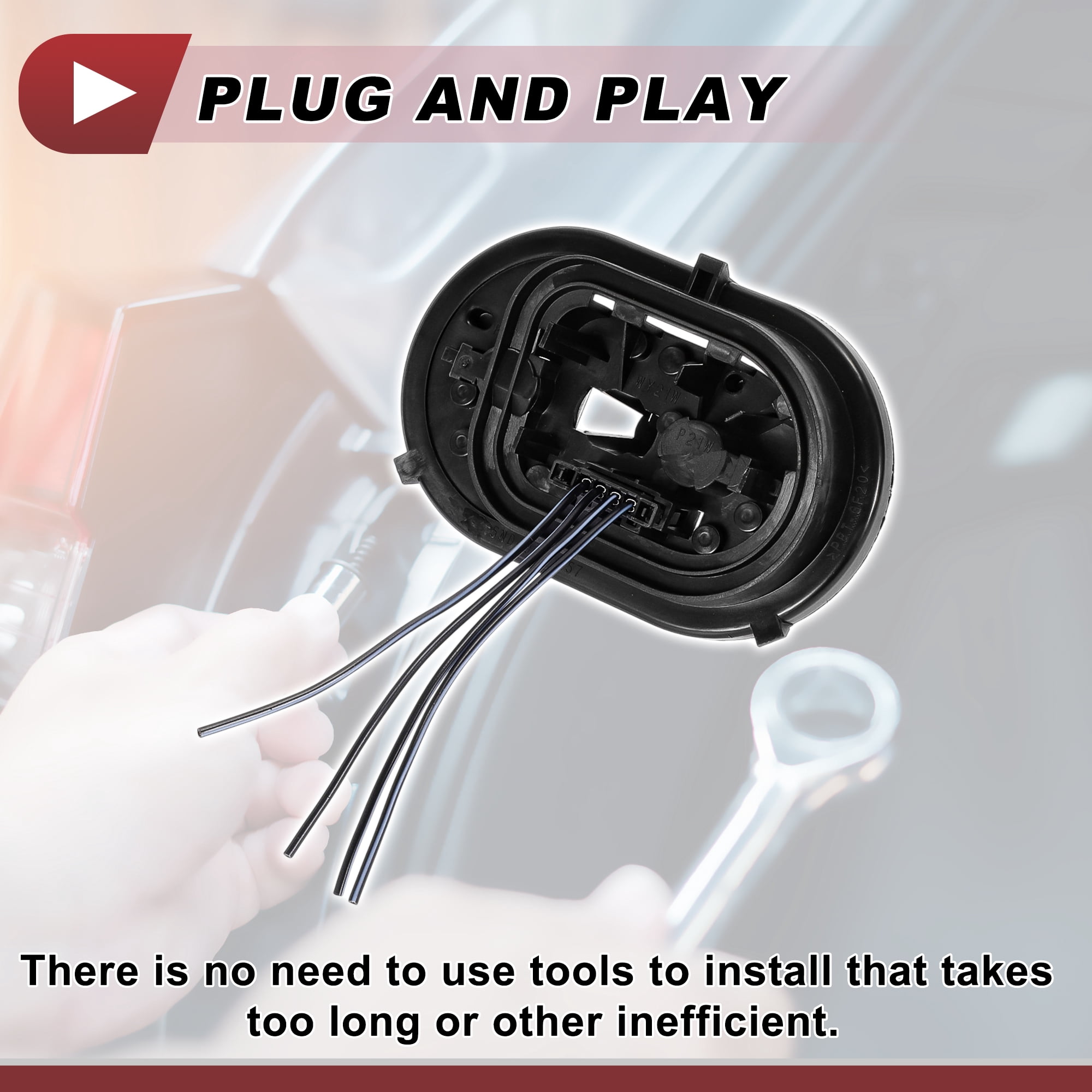 Unique Bargains Light Socket Wiring for Volkswagen Tiguan 5N Halogen Lamp Left