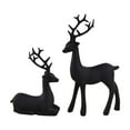 thumbnail image 2 of 2PCS Christmas Reindeer Decor Small Resin Standing Sitting Deer Figurine Mini Reindeer Christmas Table Decoration for Home Indoor Xmas Holiday Small Statue Rustic Table Decor(Black), 2 of 9