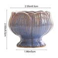 thumbnail image 3 of RRJ Ceramic Flower Pot, Gradient Petal Colored Glossy Succulents Planter, Breathable Drainage Small Pot for Indoor Plants, Cactus, Bonsai, Home Office Decor, 3 of 7