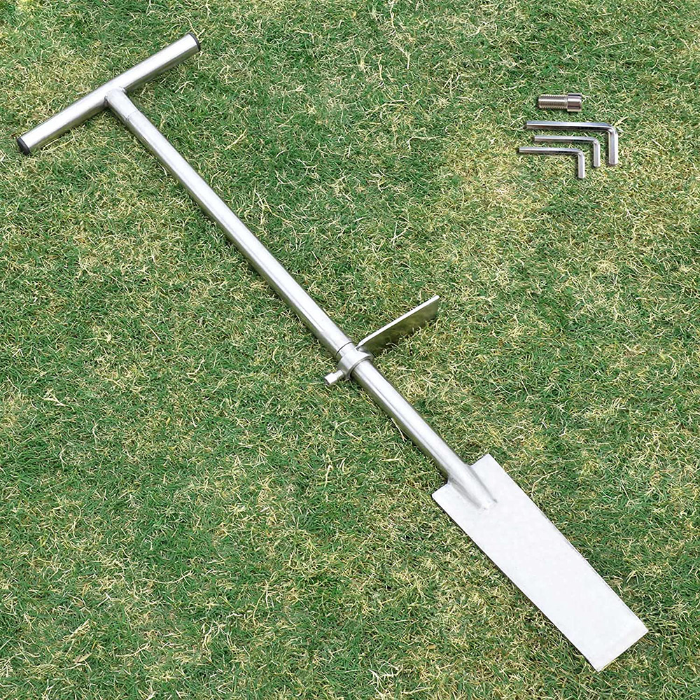 Dibble Bar Stainless Steel with Foot Pedal, THandle Tree Planting Pole