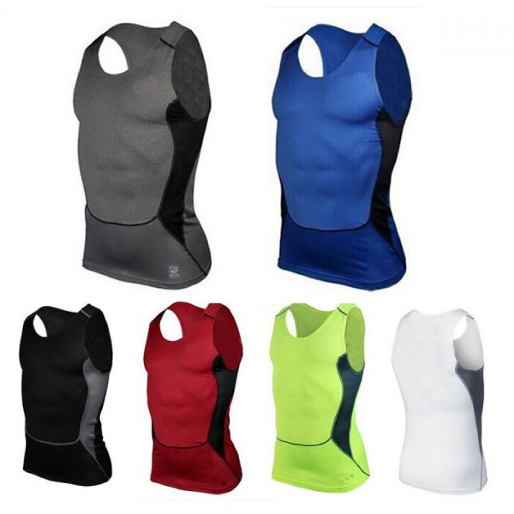 Details about   Mens Compression Tank Top Workout Fitness Base Layer Gym Tunic Vest T-Shirts Tee 
