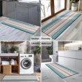 thumbnail image 2 of Pink and Blue Geometric Striped Pattern Kitchen Rug Mat,Kitchen Runner Rugs Non Skid Washable,Decorative Kitchen Floor Mats for Kitchen,Sink,Laundry,17"X47", 2 of 5