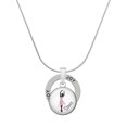 thumbnail image 1 of Delight Jewelry Silvertone Domed Pink Ballet Dancer Joy Ring Charm Necklace, 18", 1 of 4