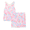 Soft Petal Tropical Pink, variant on Girls Longline Bra and Bike Shorts Set, 2-Piece, Sizes 4-18 & Plus