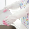 thumbnail image 4 of 1 Pairs Long Rubber Gloves, Dishwashing Cleaning Gloves, Reusable Kitchen Gloves, Multi Functional Durable Waterproof Gloves, Flexible Water Resistant and Non-Slip, Household Hand Dishwasher, 4 of 6