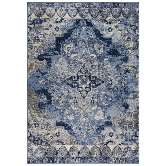 Rizzy Rugs Marquise Area Rug MRQ846 Traditional Blue, 5' 2" x 7' 3", Blue