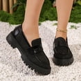 thumbnail image 6 of Miqool Womens Chunky Platform Loafers with Buckle Slip On Comfortable PU Leather Dressy Casual Shoes for Office Work Business School, 6 of 9