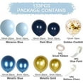 thumbnail image 3 of Kit de arco de globos azul marino – 133 arco de globos de cumpleaños azul y dorado con confeti dorado, kit de guirnalda de globos azul y dorado para decoración de cumpleaños de niño niña bautismo boda, 3 of 5