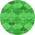 thumbnail image 1 of Ahgly Company Tapis Rond Lavable en Machine Intérieur Transitionnel Vert Lime, 3 Pieds Rond, 1 of 7