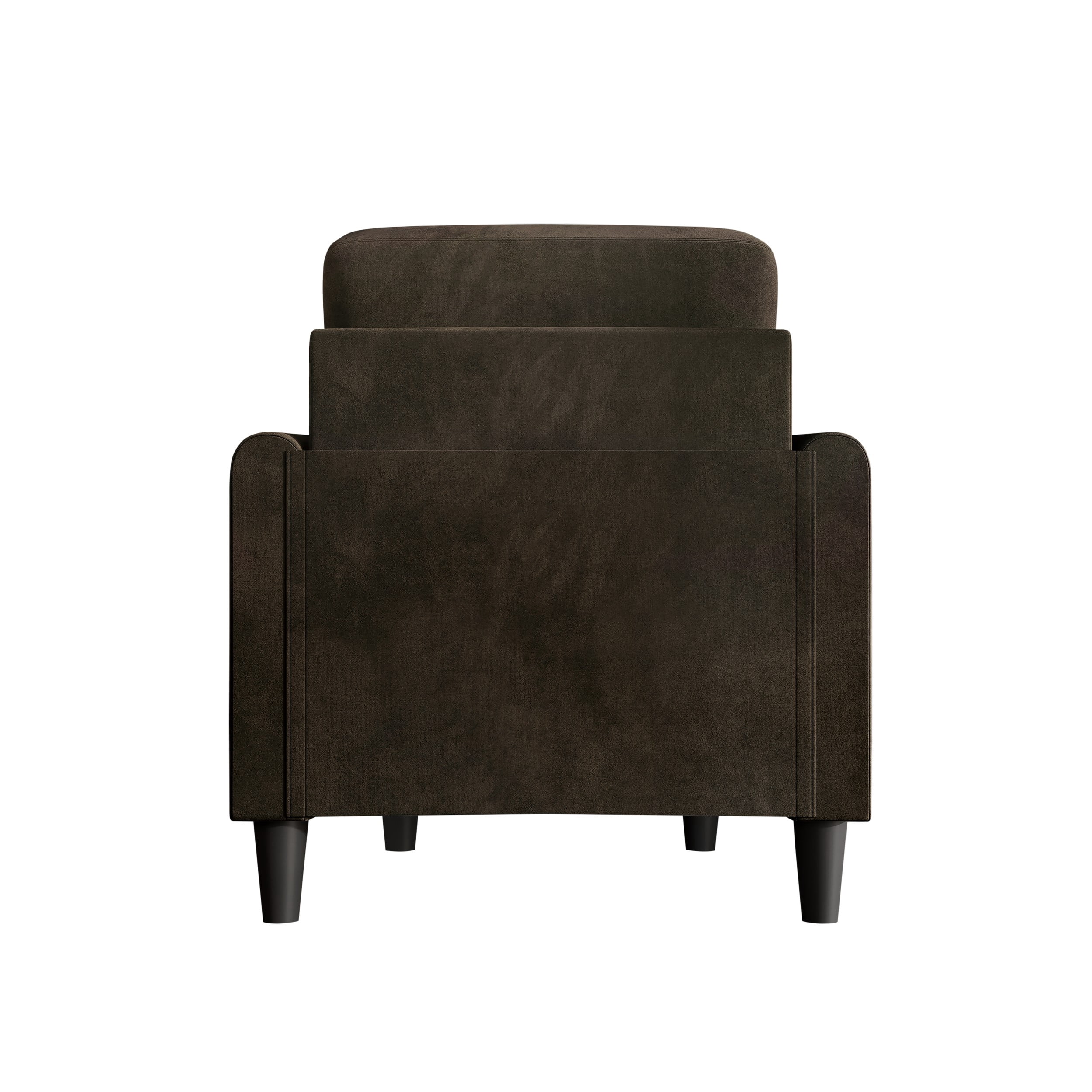 Home Design Goliad Velvet Armchair with Pocket Spring, Soft Cushions, Clean Lines Design, Brown