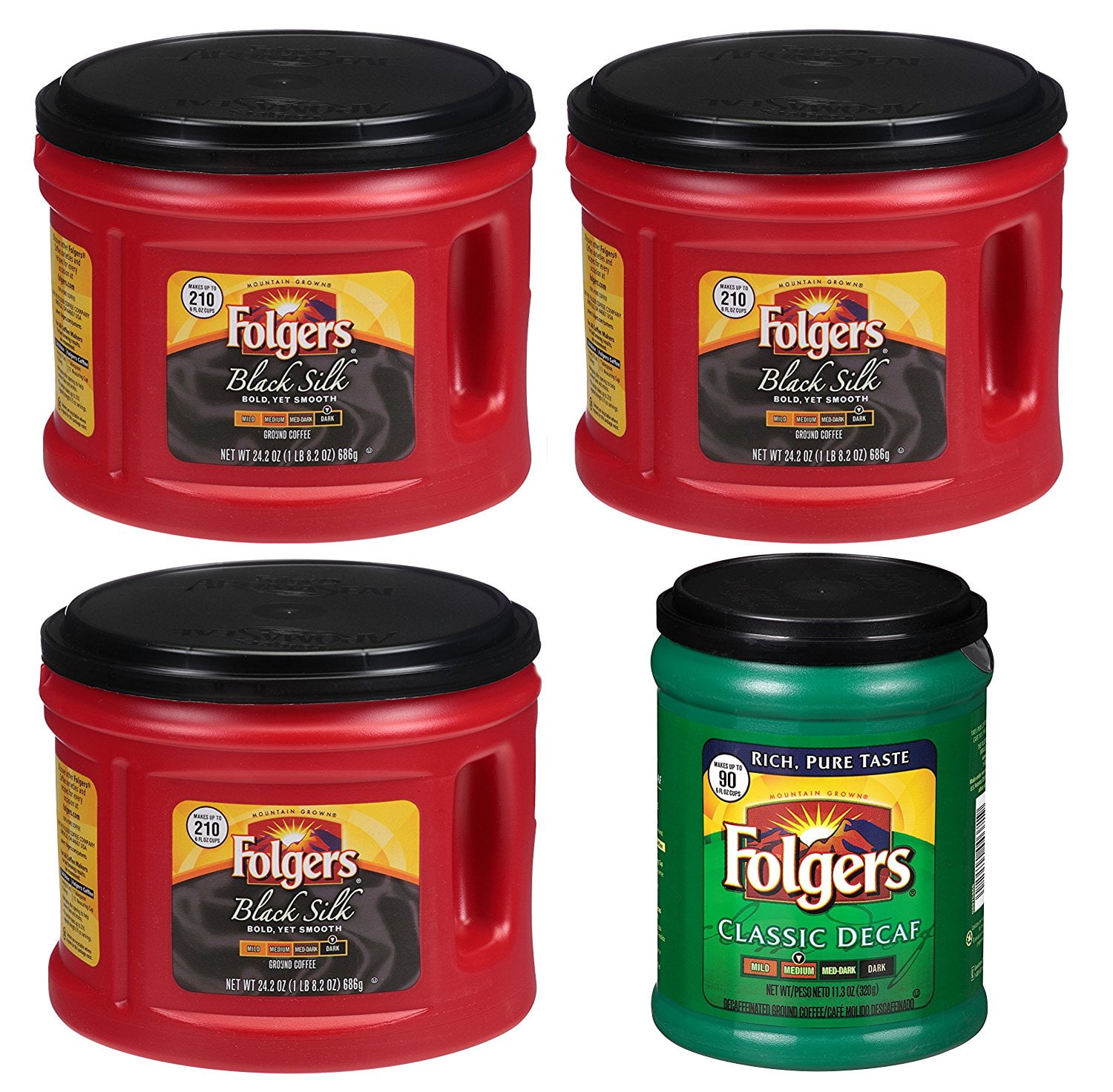 Folgers Coffee Combo 324.2oz Black Silk Coffee & 111.3oz Classic