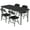 Black - 1 Table + 4 Chairs, variant on 4/5/6/7 Piece Kids Table Set, Folding Table and Chairs, Portable & Lightweight, for Study, Playroom, Dining, or Daycare