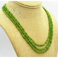 thumbnail image 4 of K-KED Fashion 3 Rows 4mm Faceted Green Peridot Round Gemstone Beads Necklace 17-19'', 4 of 7