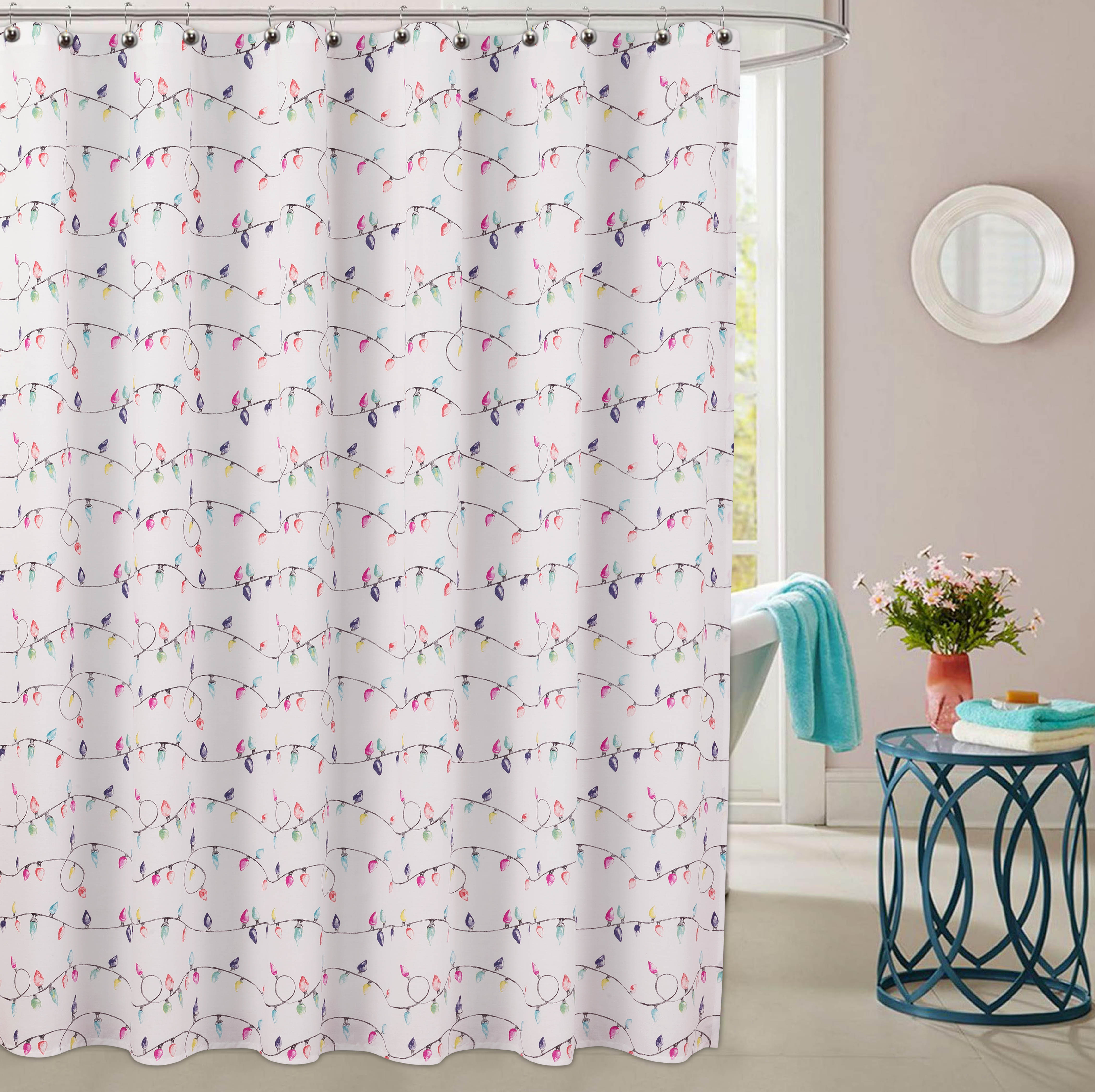 Mainstays Christmas Lights Shower Curtain