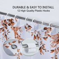 thumbnail image 4 of Rustic Fall Boho Eucalyptus Shower Curtain, Watercolor Autumn Leaves Botanical Farmhouse Shower Curtain Set, Orange Fall Thanksgiving Fabric Shower Curtain for Bathroom with 12PCS Hooks 70"X70" Yellow, 4 of 4