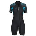 thumbnail image 3 of Henderson Thermoprene PRO 3mm womens front zip wetsuit 16 Black/aqua, 3 of 5