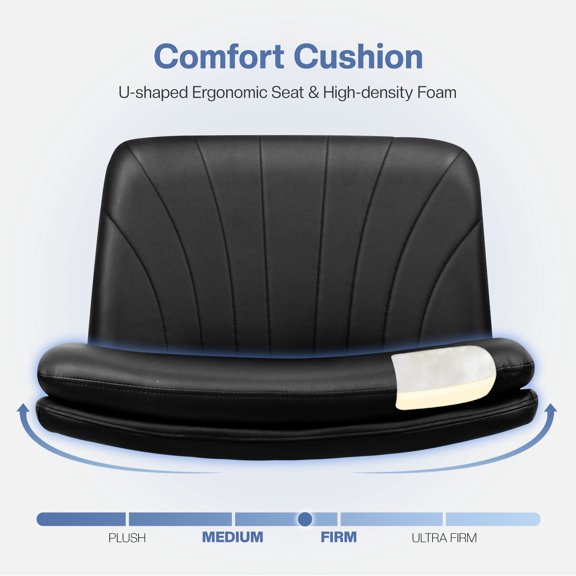 Celtoss Criss Cross Home Office Chair, Armless Swivel Task Computer Chair with Wheels, in PU Leather, Vanity Style, Black