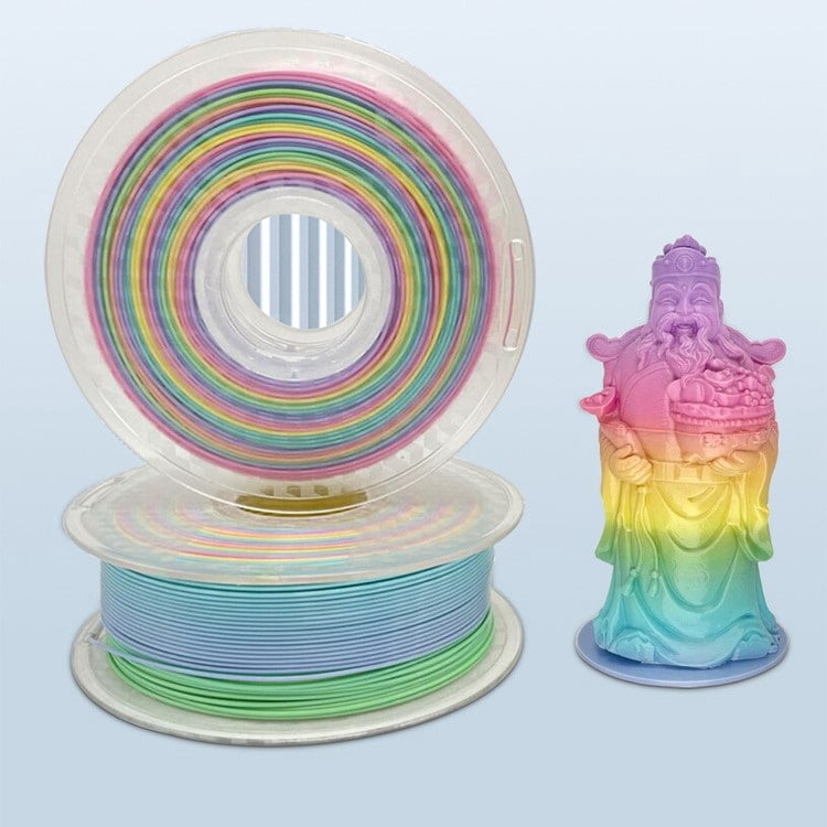 3D Printer PLA Filament Multicolor Silk Gradient Change 1.75mm Printing Material 1kg Spool for Most 3D Printer and 3D Pen