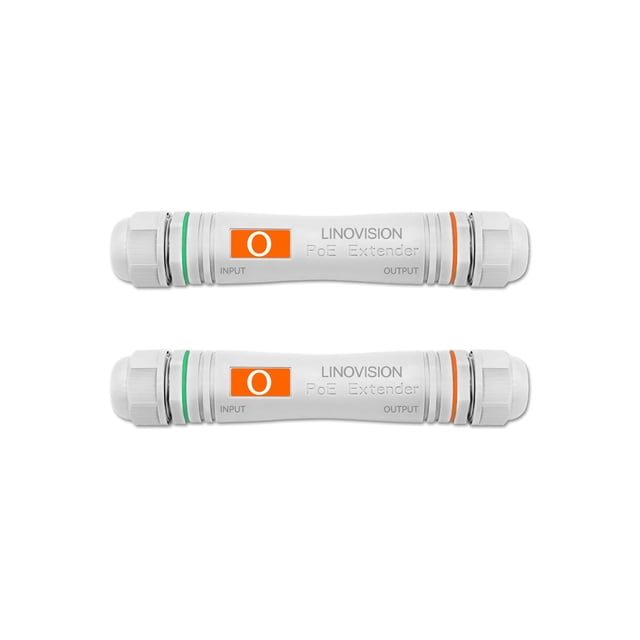 LINOVISION Long Distance Outdoor PoE Extender, Max 2600ft (800m) Power and Data Transmission Over Cat5E/Cat6 IEEE 802.3af/at Waterproof PoE Extender,