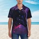 thumbnail image 2 of Fotbe Galactic Wolf Stare Camisa Hawaiana para Hombre Unisex – Camisa Casual de Verano con Botones de Manga Corta de Algodón y Lino,3X-Large, 2 of 7