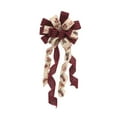 thumbnail image 1 of Christmas Tree Ornament Red Buffalo Plaid Burlap Decoration Ribbon Top Polyester LED Hanging Xmas Gift Decorative Bow, 1 of 6