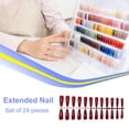 thumbnail image 3 of Seitruly 24 piezas Extra largas Prensa en uñas Artificial DIY Sólido Duradero Francés Elegante Uñas acrílicas para salones de manicura Arte Cubierta Juegos de manicura 1vino tinto Seitruly CE011405-01, 3 of 6