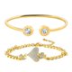 thumbnail image 1 of Pulseras Ajustables Abiertas Bañadas en Oro Amarillo JeenMata Paquete de Dos para Mujer, 1 of 5