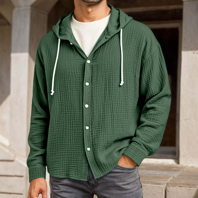 Chandails à Capuchon et Chandails en Molleton pour Hommes Légers à Fermeture Éclair Complète Veste à Capuche pour Activité Décontractée en Plein Air au Printemps Automne