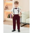thumbnail image 2 of SANMIO Toddler Baby Boy Clothes Suit Gentleman Wedding Formal Dress Outfits,  Shirt with Bowtie + Suspender Pants 1-5 Years, 2 of 6