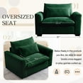 thumbnail image 2 of Muumblus Oversized Deep Seat Accent Chair, Cozy Corduroy Armchair for Living Room, Green, 2 of 6