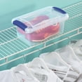 thumbnail image 4 of (3 pack) 7 Quart Latch Box, Clear Plastic Storage Bin with Clear Lid, Blue, 4 of 5