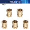 thumbnail image 4 of HUGFEGWE M8x12mm Female Thread Knurled Nuts,100PCS Hx10mm OD Brass Threaded Insert Embedment Nuts Hydraulic Welded Joint Injection Molding Assortment Kit for 3D Printing Injection Molding CJB91-25006, 4 of 6