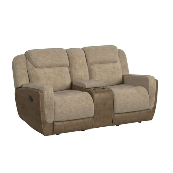Viper  Motion Glider Loveseat with Console in Rancho Beige