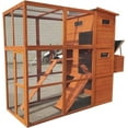 thumbnail image 3 of Omitree 90.6" Large Backyard Wood Chicken Coop Hen House Nesting Box & Run & Cleaning Tray New, 3 of 9