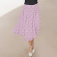 thumbnail image 4 of Xixinqiwan Maxi Skirts for Women Clearance under $10,Women Flowy Long Skirts Summer Beach Pleated Elastic High Waisted Casual Swing Maxi Flared Skirts, 4 of 6