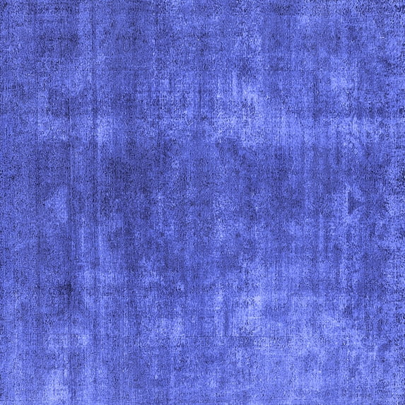 Ahgly Company Machine Washable Indoor Square Oriental Blue Industrial Area Rugs, 6' Square