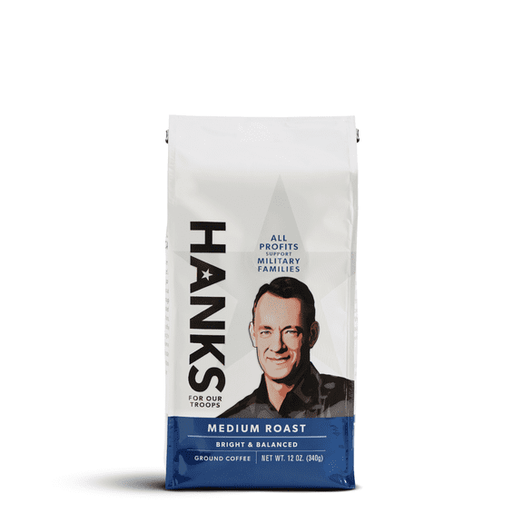 Hanks for Our Troops Ground Coffee Medium Roast, Supports Veterans, 12 oz Bag